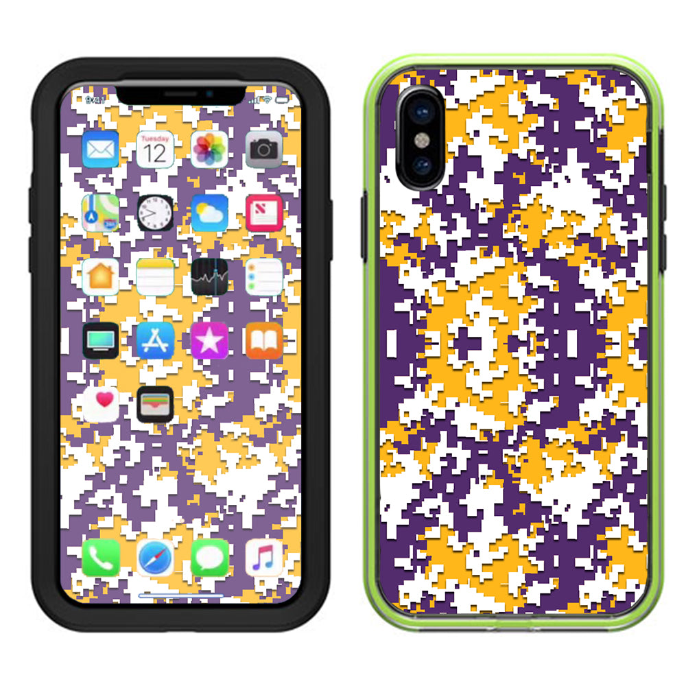  Digi Camo Team Colors Camouflage Purple Gold Lifeproof Slam Case iPhone X Skin