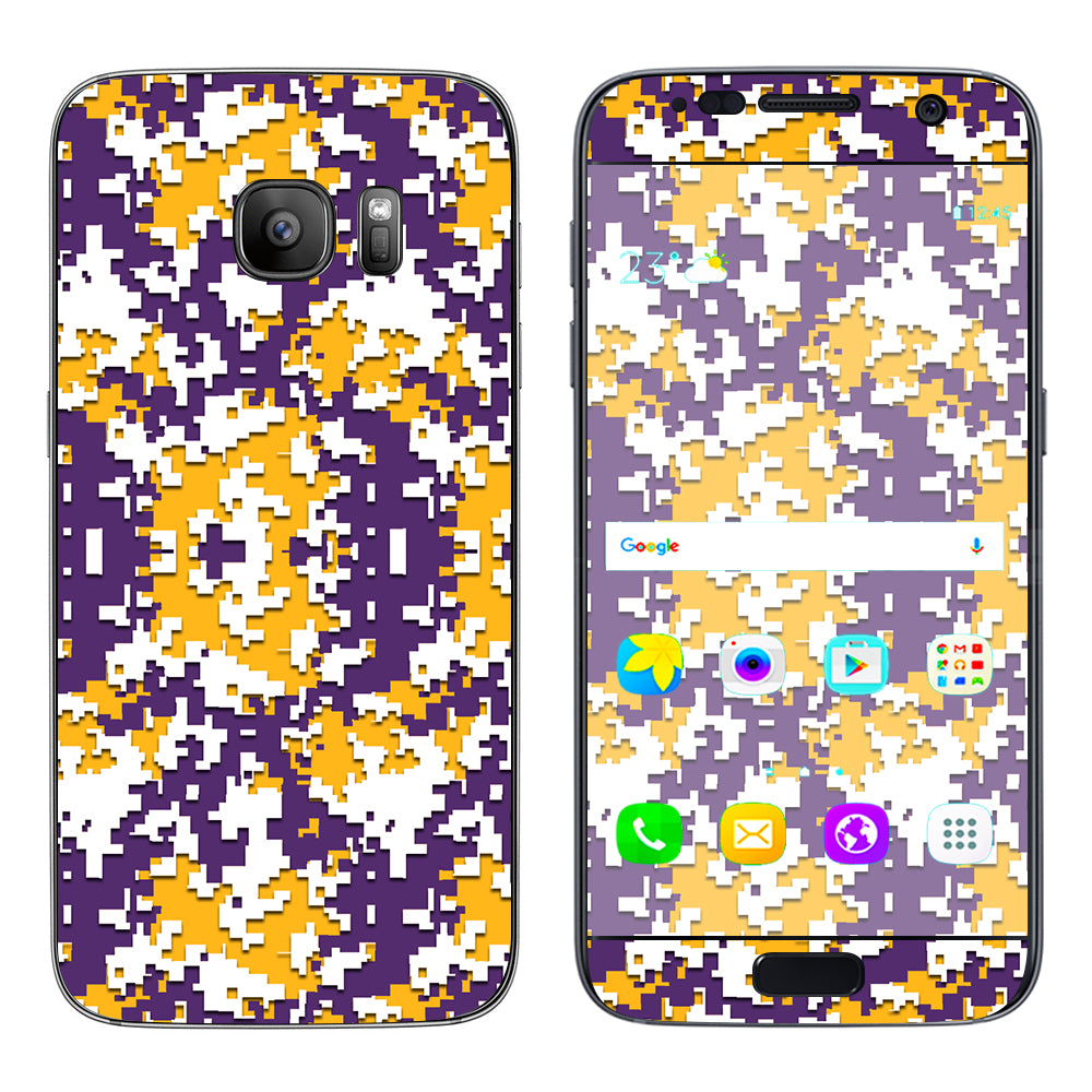  Digi Camo Team Colors Camouflage Purple Gold Samsung Galaxy S7 Skin