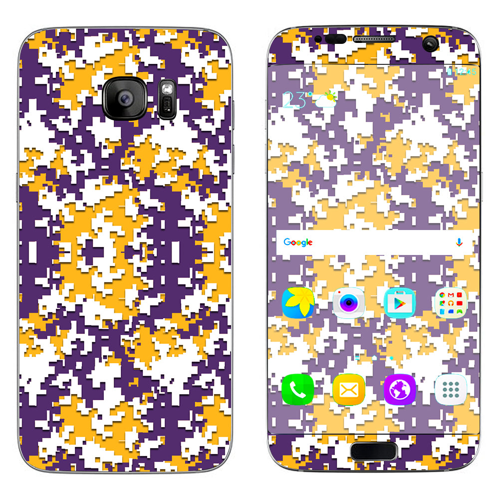  Digi Camo Team Colors Camouflage Purple Gold Samsung Galaxy S7 Edge Skin