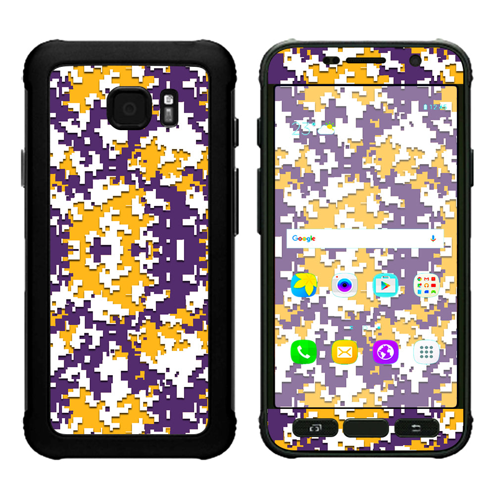  Digi Camo Team Colors Camouflage Purple Gold Samsung Galaxy S7 Active Skin