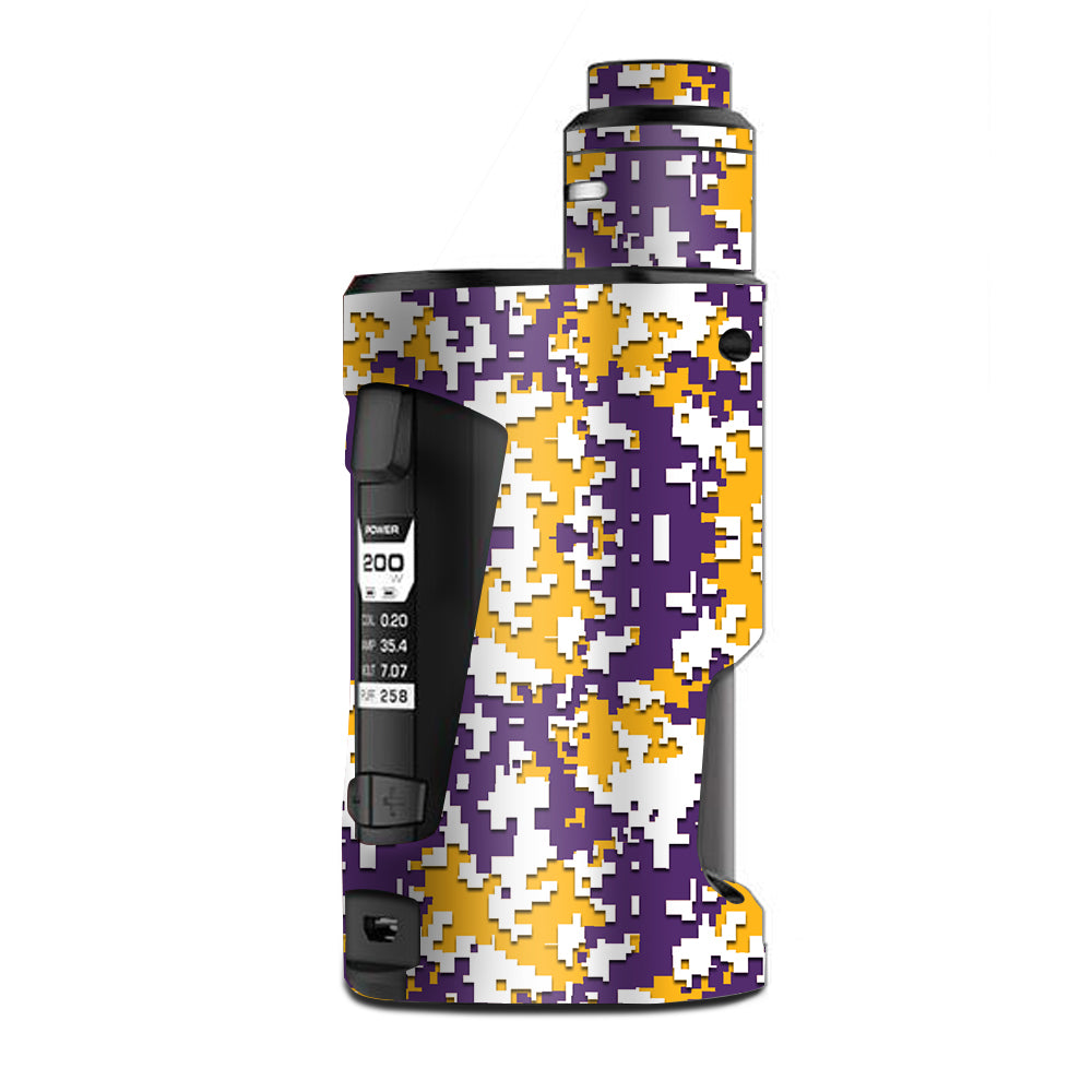  Digi Camo Sports Teams Colors Digital Camouflage Purple Gold G Box Squonk Geek Vape Skin