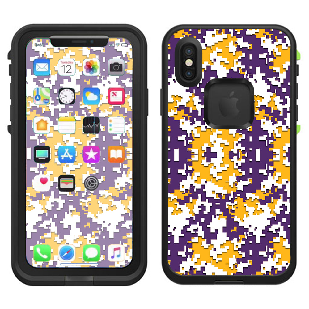  Digi Camo Team Colors Camouflage Purple Gold Lifeproof Fre Case iPhone X Skin