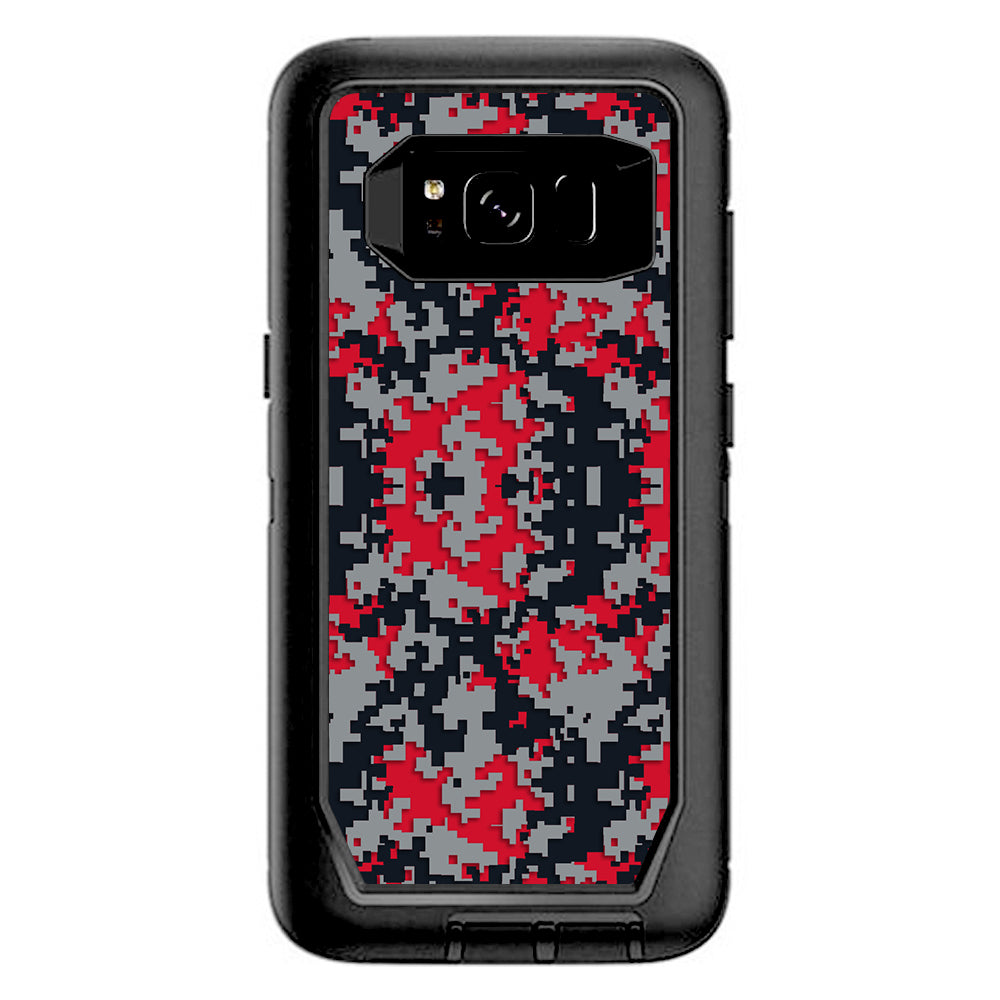  Digi Camo Team Colors Camouflage Red Grey Black Otterbox Defender Samsung Galaxy S8 Skin