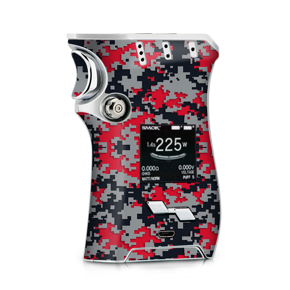  Digi Camo Team Colors Camouflage Red Grey Black Smok Mag kit Skin