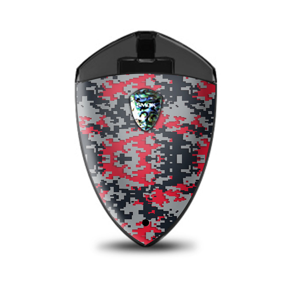  Digi Camo Sports Teams Colors Digital Camouflage Red Grey Black Smok Rolo Badge Skin