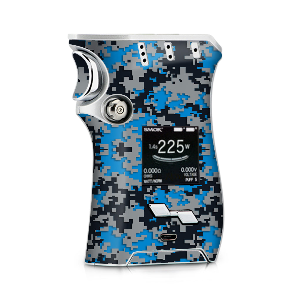  Digi Camo Team Colors Camouflage Blue Silver Black Smok Mag kit Skin