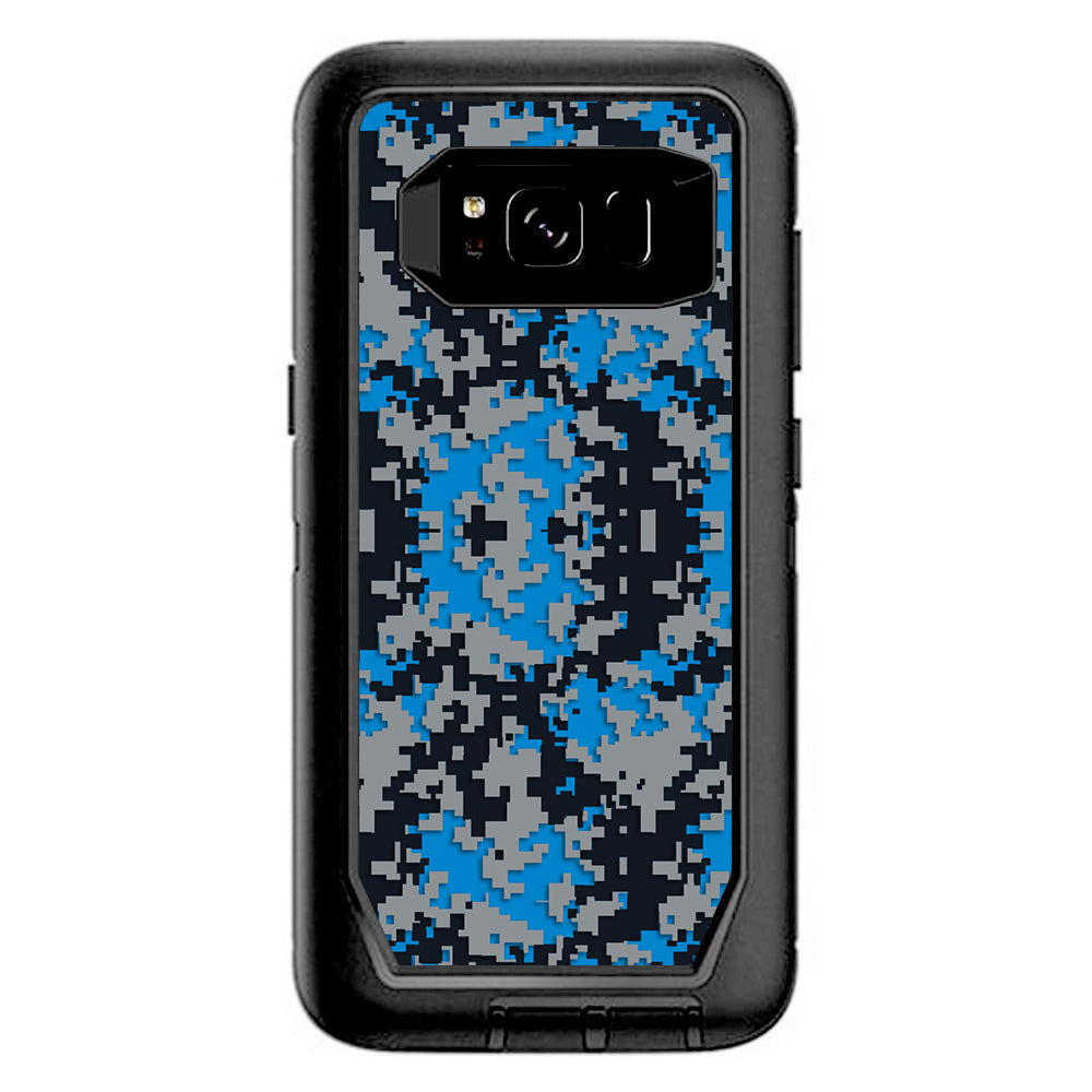  Digi Camo Team Colors Camouflage Blue Silver Black Otterbox Defender Samsung Galaxy S8 Skin