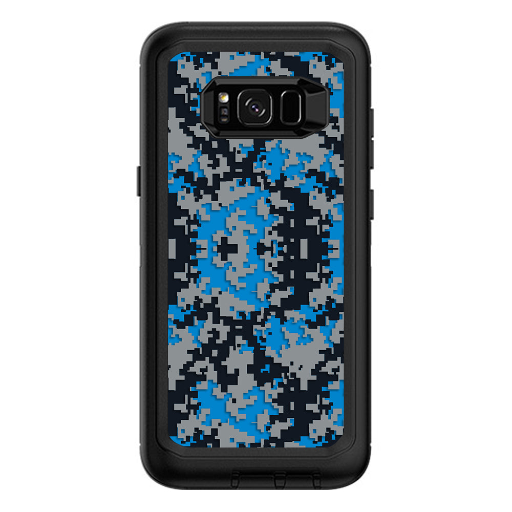  Digi Camo Team Colors Camouflage Blue Silver Black Otterbox Defender Samsung Galaxy S8 Plus Skin