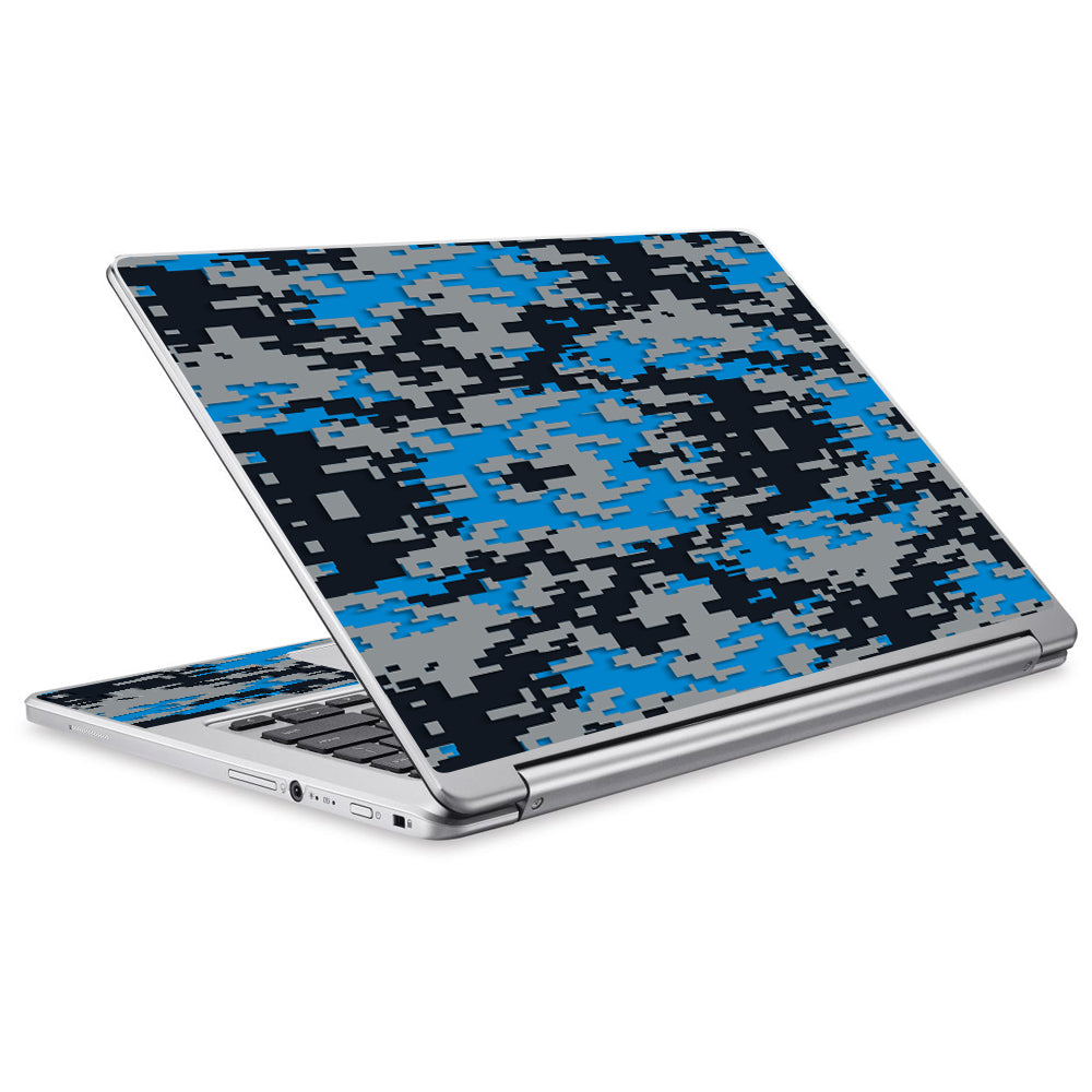  Digi Camo Team Colors Camouflage Blue Silver Black Acer Chromebook R13 Skin