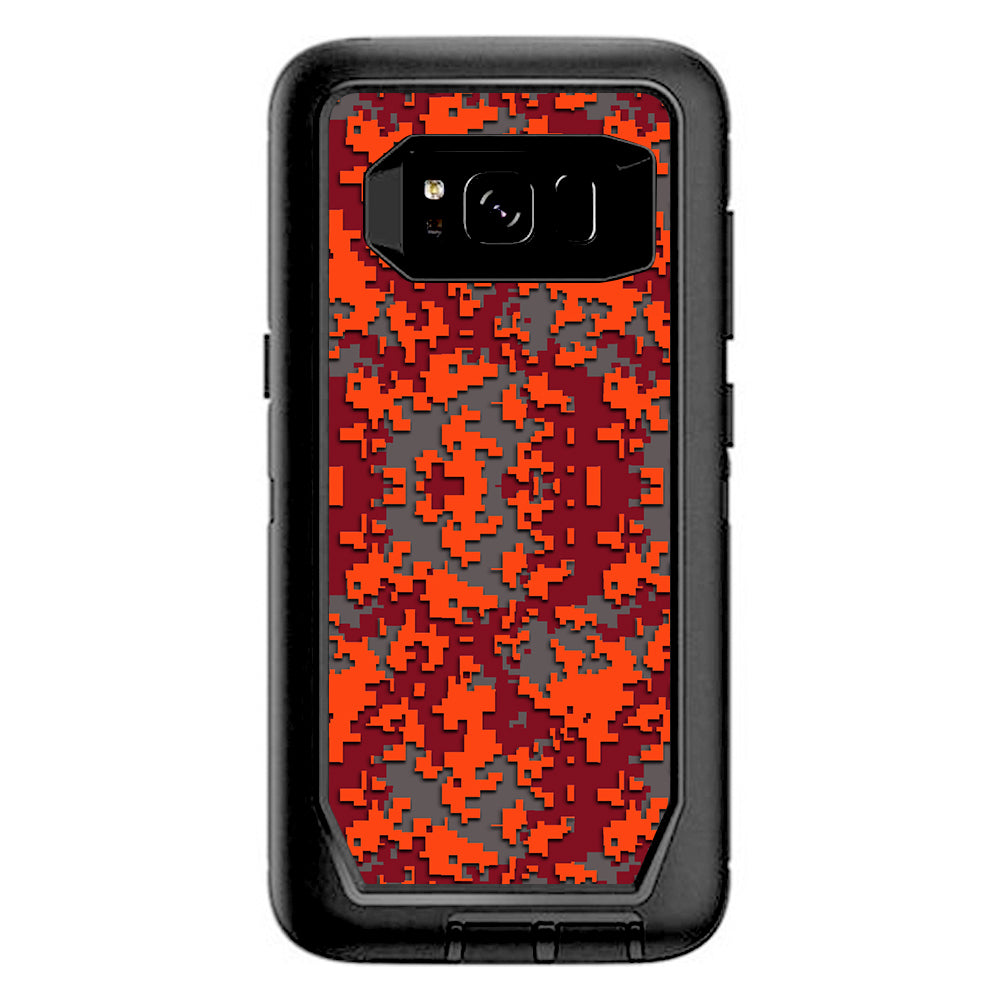  Digi Camo Team Colors Camouflage Orange Red Otterbox Defender Samsung Galaxy S8 Skin