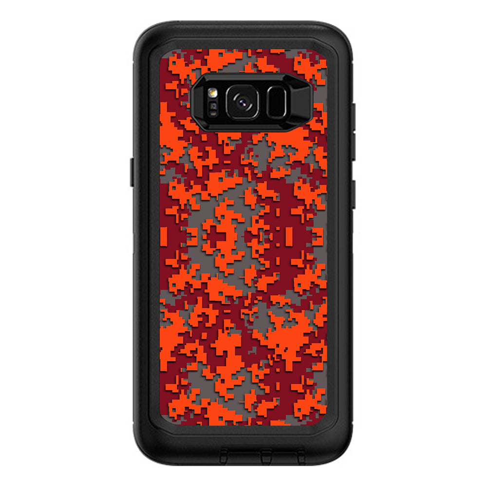  Digi Camo Team Colors Camouflage Orange Red Otterbox Defender Samsung Galaxy S8 Plus Skin