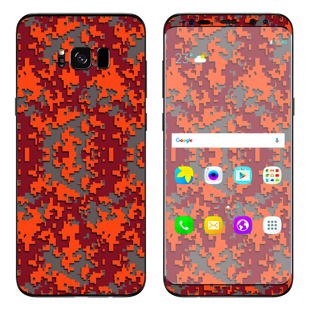  Digi Camo Team Colors Camouflage Orange Red Samsung Galaxy S8 Skin