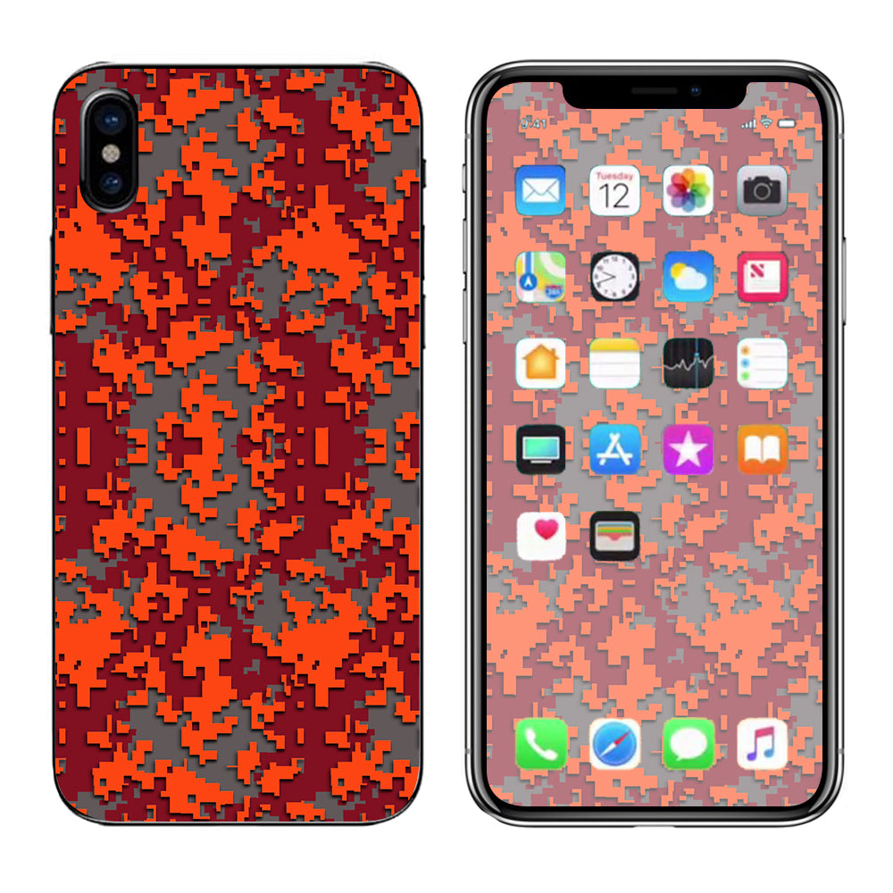  Digi Camo Team Colors Camouflage Orange Red Apple iPhone X Skin