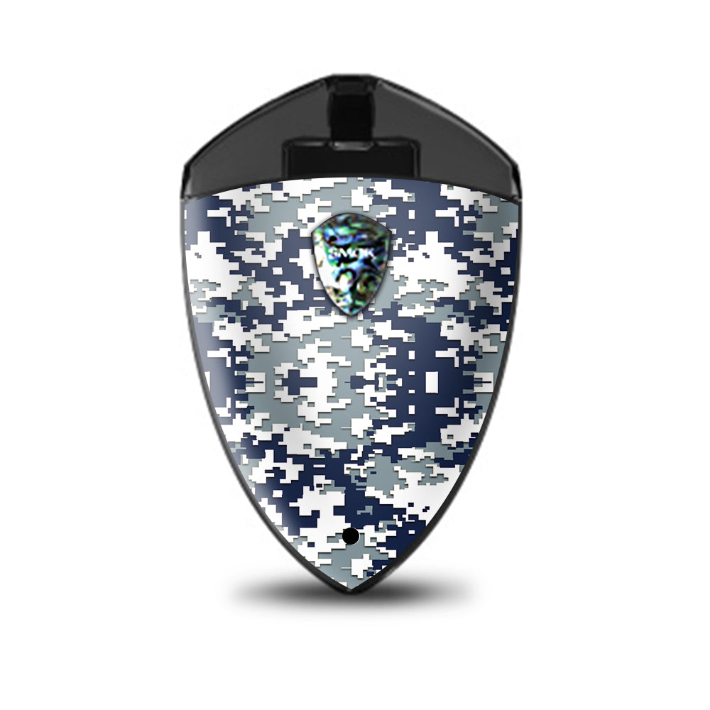  Digi Camo Sports Teams Colors Digital Camouflage Blue Silver Smok Rolo Badge Skin