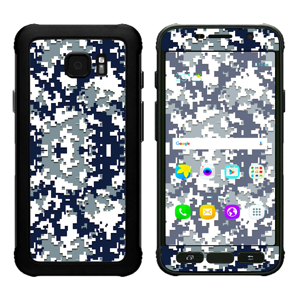  Digi Camo Team Colors Camouflage Blue Silver Samsung Galaxy S7 Active Skin