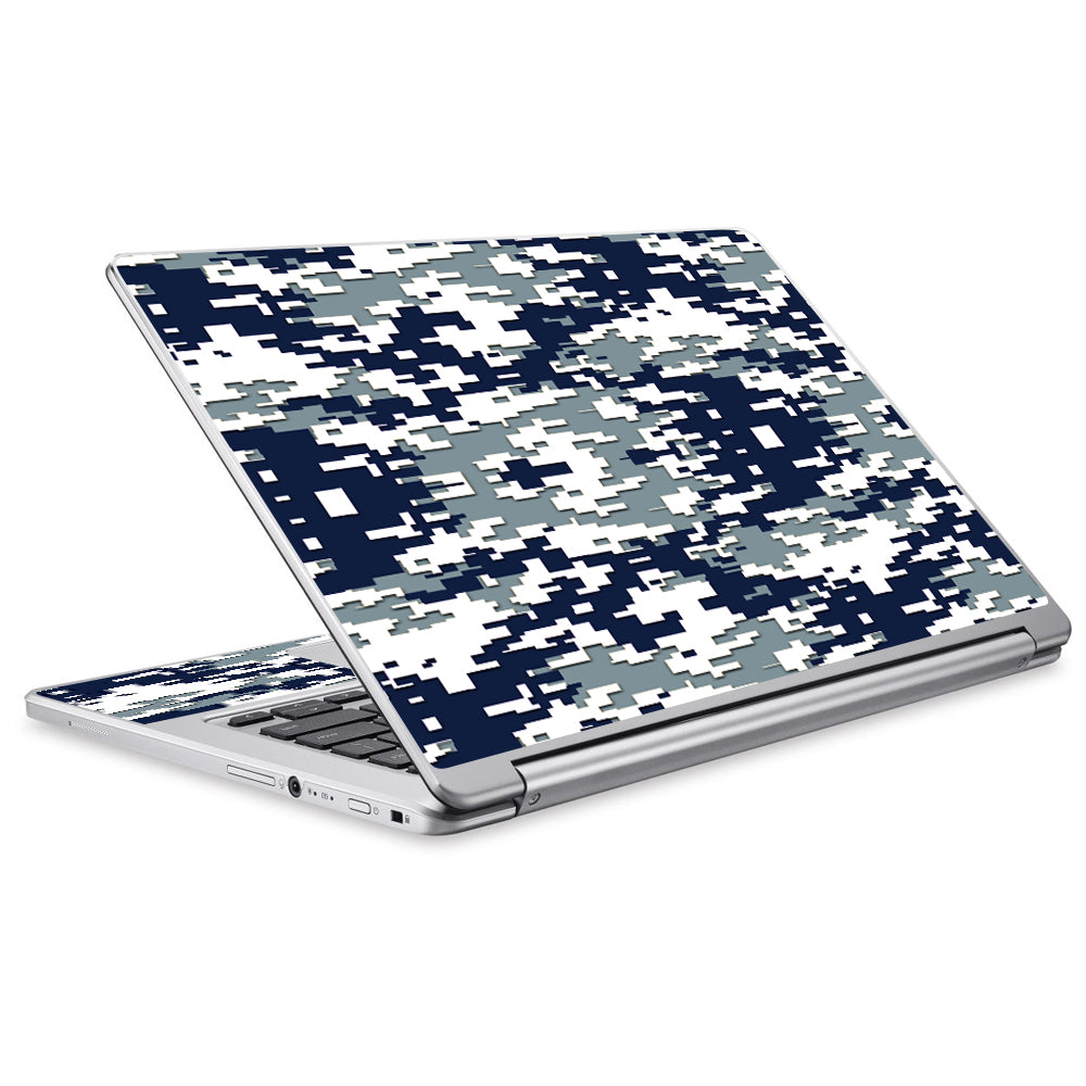  Digi Camo Team Colors Camouflage Blue Silver Acer Chromebook R13 Skin