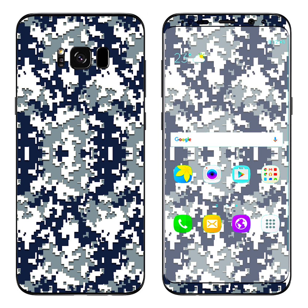  Digi Camo Team Colors Camouflage Blue Silver Samsung Galaxy S8 Skin