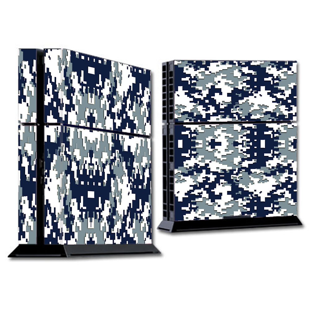  Digi Camo Team Colors Camouflage Blue Silver Sony Playstation PS4 Skin