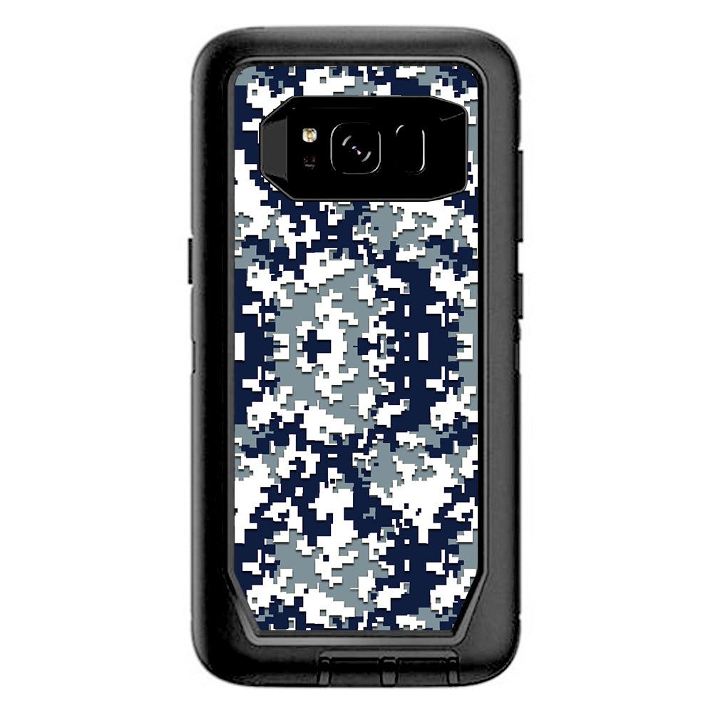  Digi Camo Team Colors Camouflage Blue Silver Otterbox Defender Samsung Galaxy S8 Skin