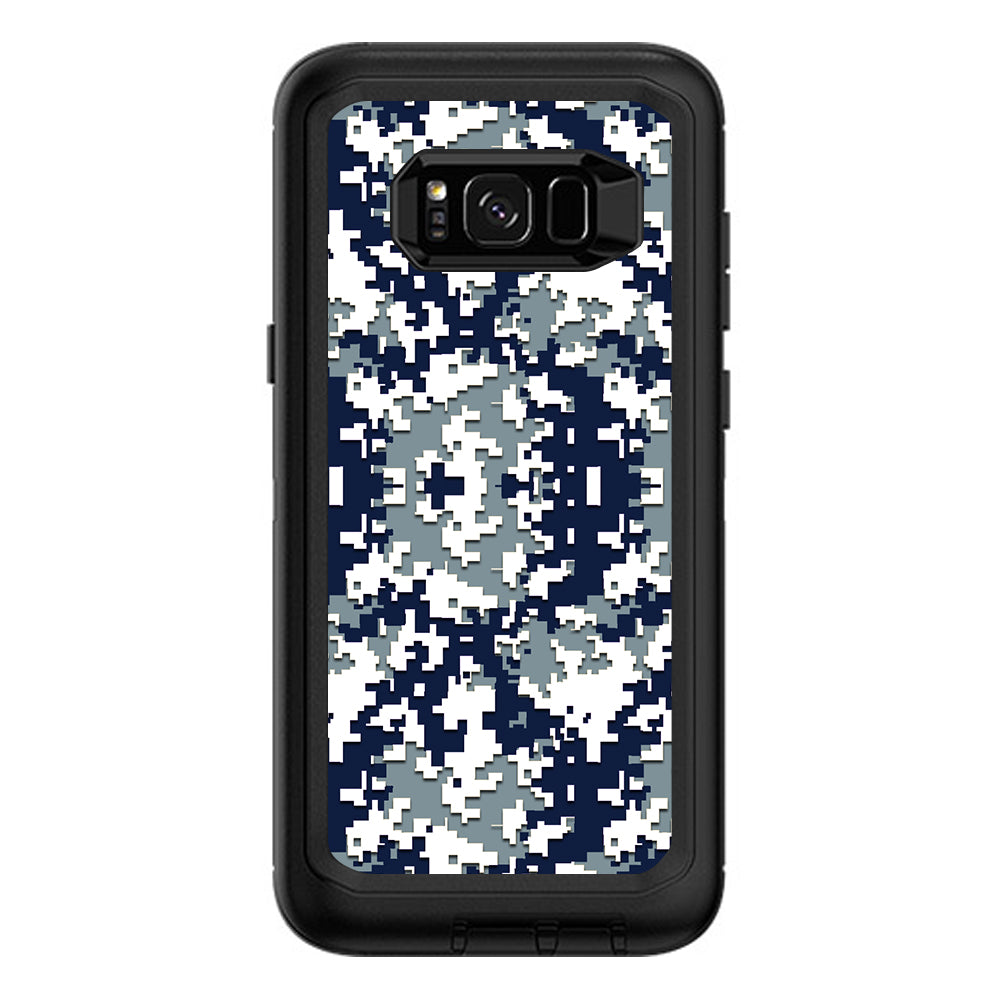  Digi Camo Team Colors Camouflage Blue Silver Otterbox Defender Samsung Galaxy S8 Plus Skin