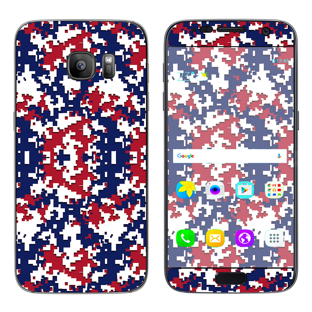  Digi Camo Team Colors Camouflage Red Blue Samsung Galaxy S7 Skin