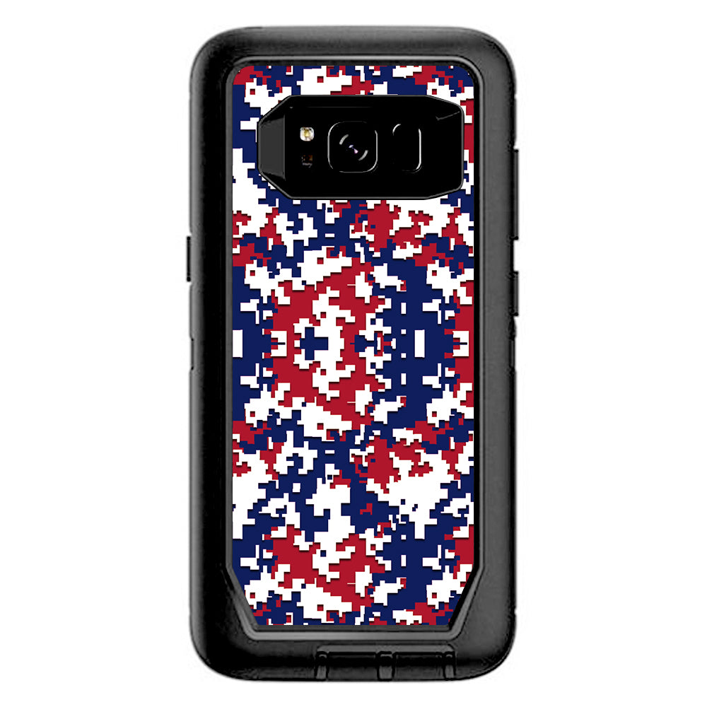 Digi Camo Team Colors Camouflage Red Blue Otterbox Defender Samsung Galaxy S8 Skin