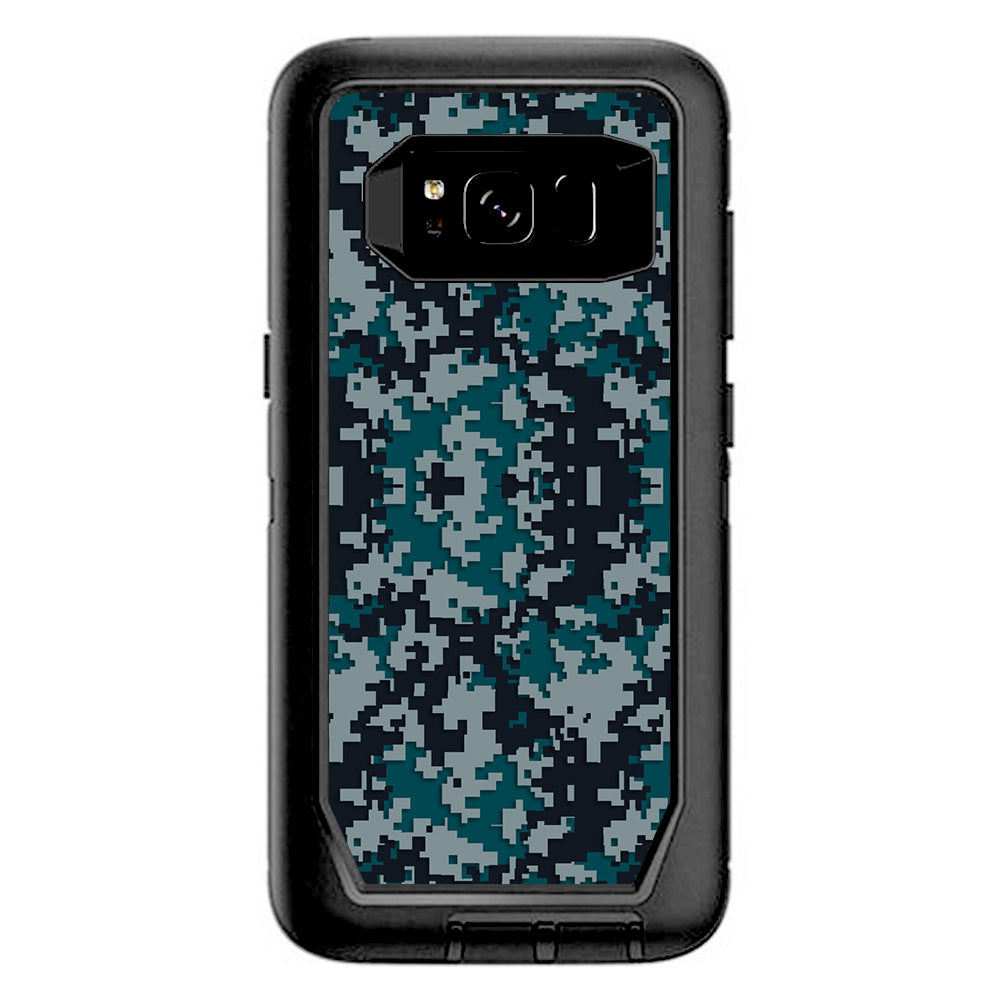  Digi Camo Team Colors Camouflage Green Black Grey Otterbox Defender Samsung Galaxy S8 Skin