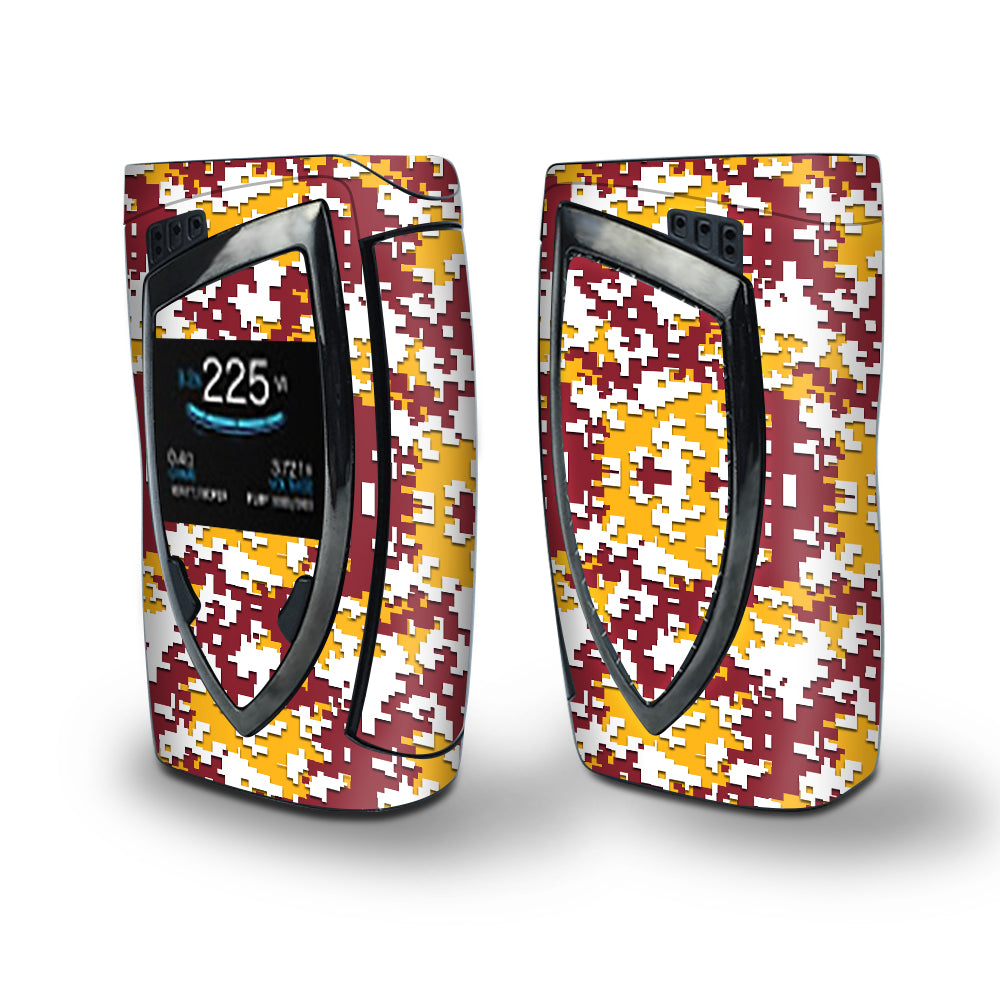 Skin Decal Vinyl Wrap for Smok Devilkin Kit 225w Vape (includes TFV12 Prince Tank Skins) skins cover / Digi Camo Sports Teams Colors digital camouflage red white yellow