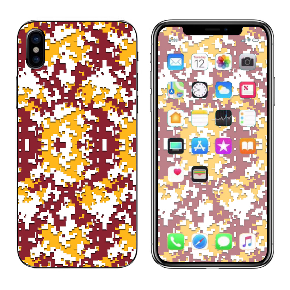  Digi Camo Team Colors Camouflage Red White Yellow Apple iPhone X Skin