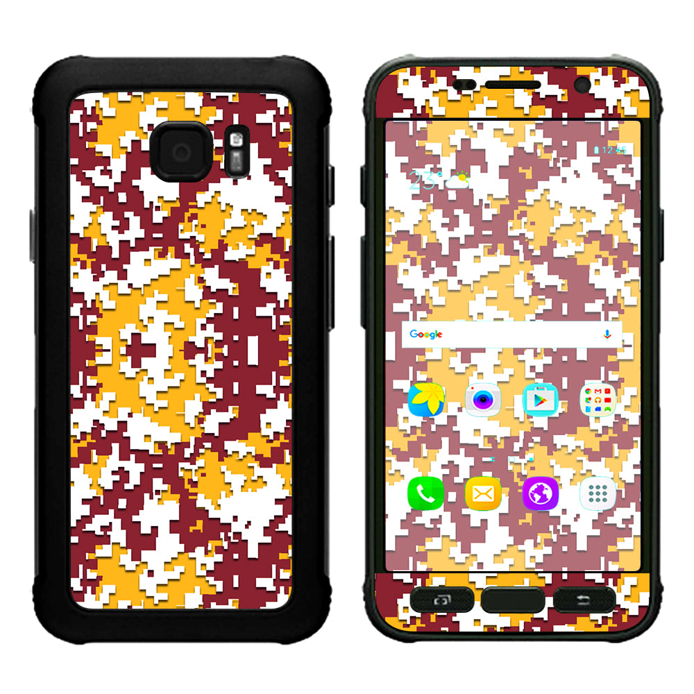  Digi Camo Team Colors Camouflage Red White Yellow Samsung Galaxy S7 Active Skin