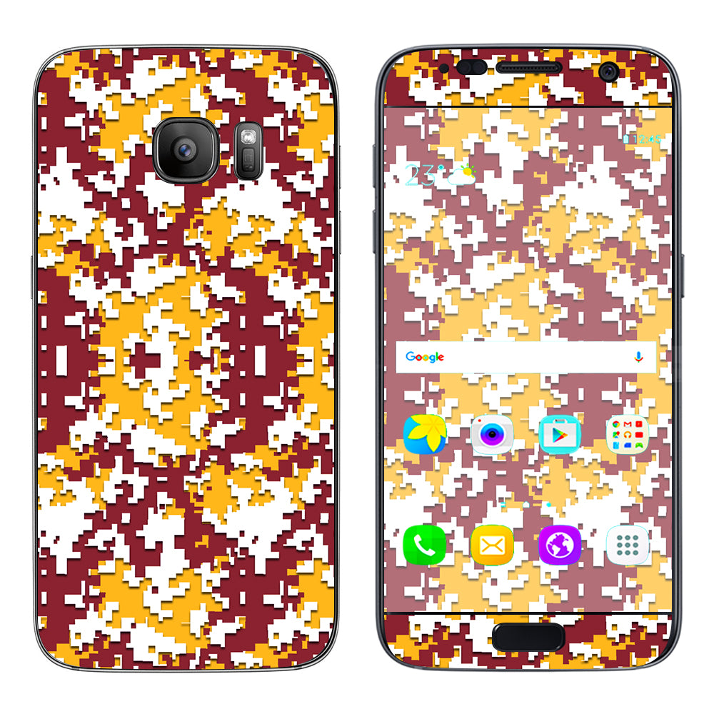  Digi Camo Team Colors Camouflage Red White Yellow Samsung Galaxy S7 Skin