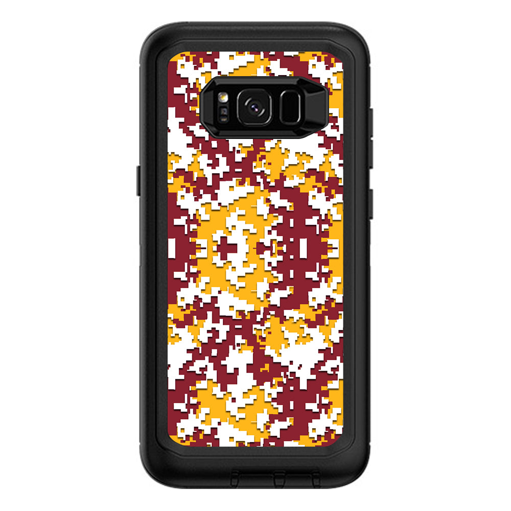  Digi Camo Team Colors Camouflage Red White Yellow Otterbox Defender Samsung Galaxy S8 Plus Skin