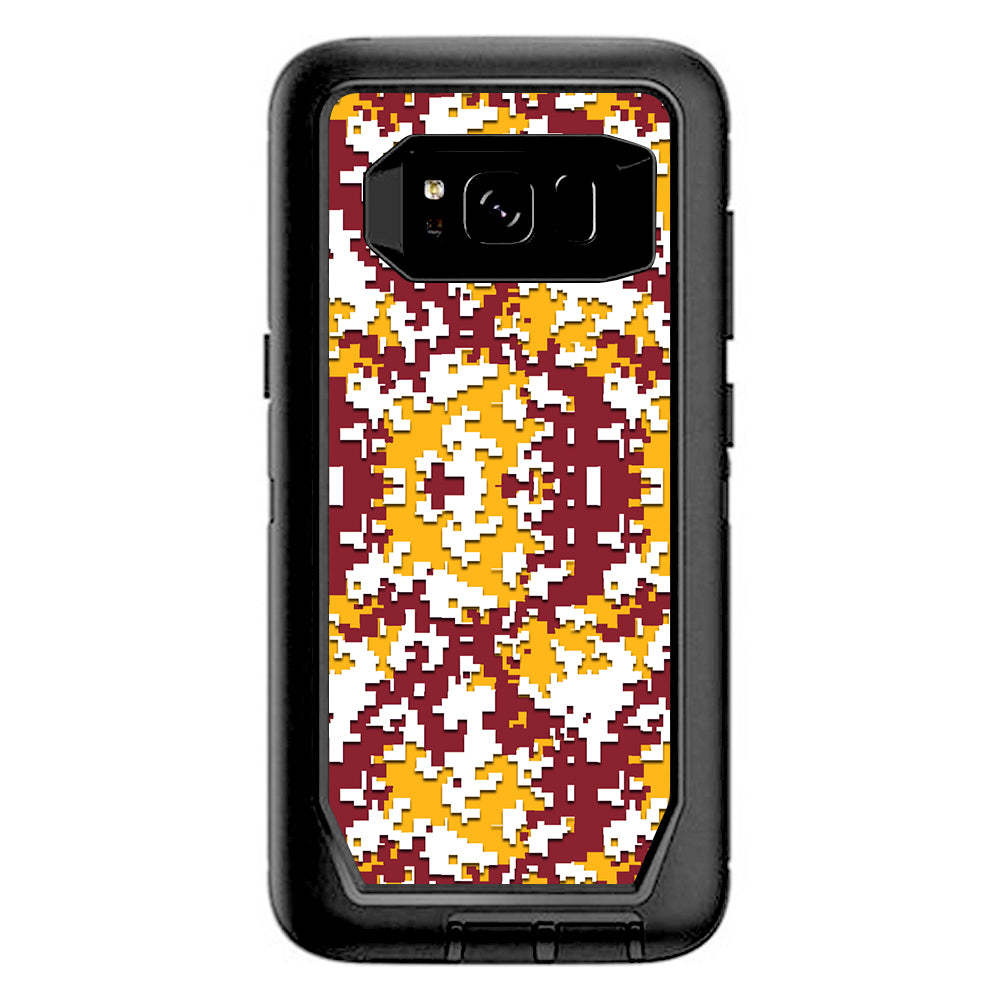  Digi Camo Team Colors Camouflage Red White Yellow Otterbox Defender Samsung Galaxy S8 Skin