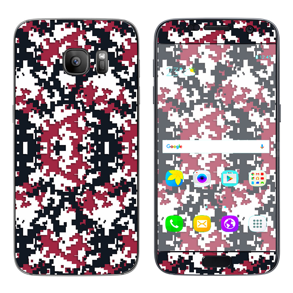  Digi Camo Team Colors Camouflage Red Black Samsung Galaxy S7 Skin