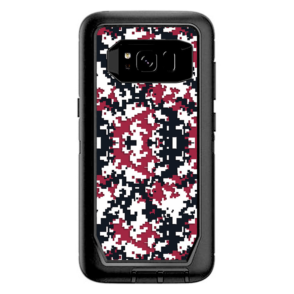 Digi Camo Team Colors Camouflage Red Black Otterbox Defender Samsung Galaxy S8 Skin