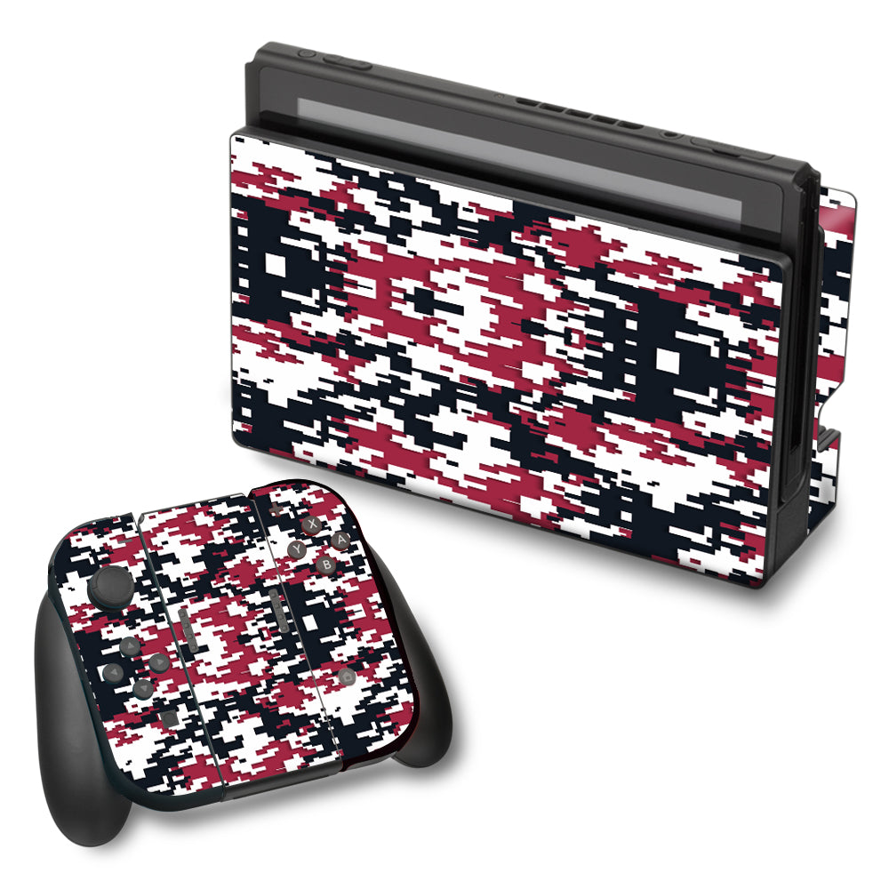  Digi Camo Team Colors Camouflage Red Black Nintendo Switch Skin