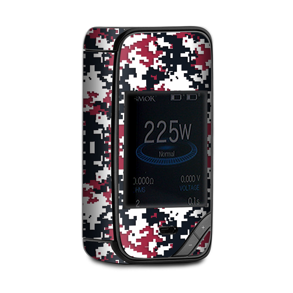  Digi Camo Sports Teams Colors Digital Camouflage Red Black X-Priv Smok Skin