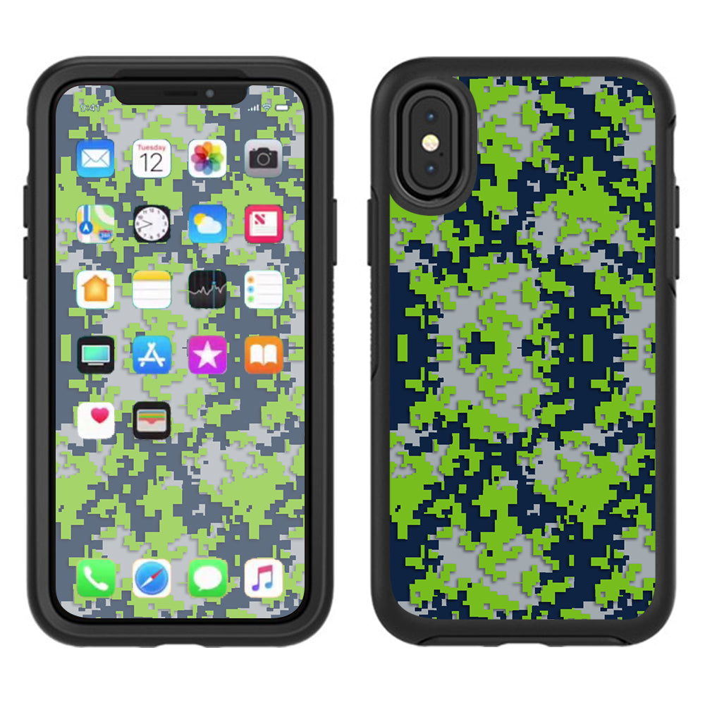  Digi Camo Team Colors Camouflage Light Green Dark Green Otterbox Defender Apple iPhone X Skin