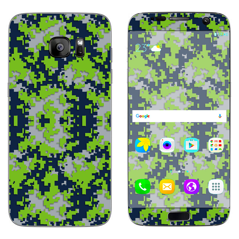  Digi Camo Team Colors Camouflage Light Green Dark Green Samsung Galaxy S7 Edge Skin