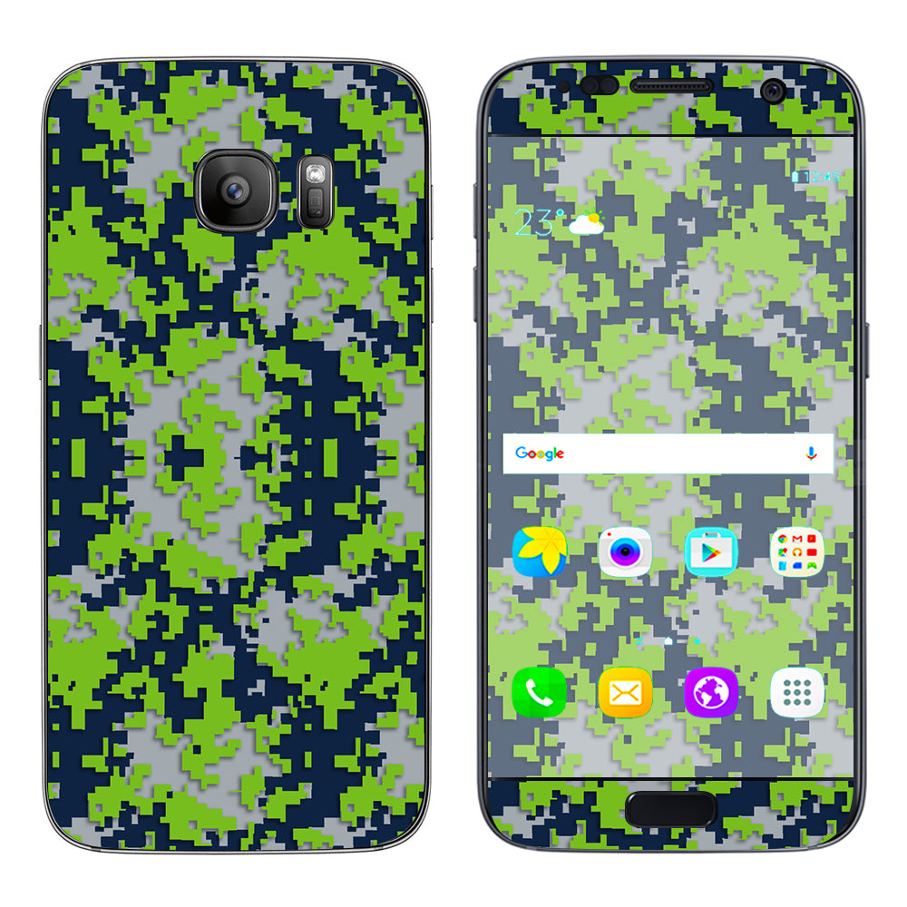 Digi Camo Team Colors Camouflage Light Green Dark Green Samsung Galaxy S7 Skin