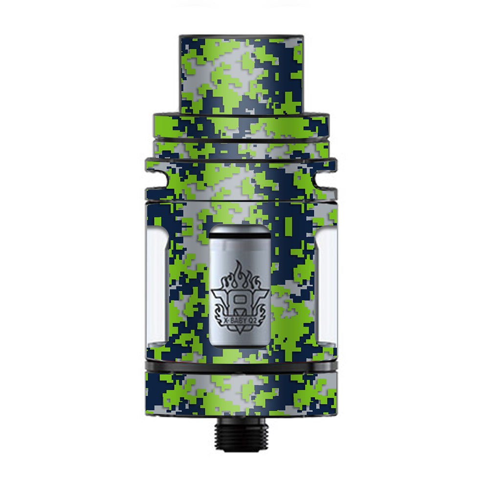  Digi Camo Sports Teams Colors Digital Camouflage Light Green Dark Green TFV8 X-baby Tank Smok Skin