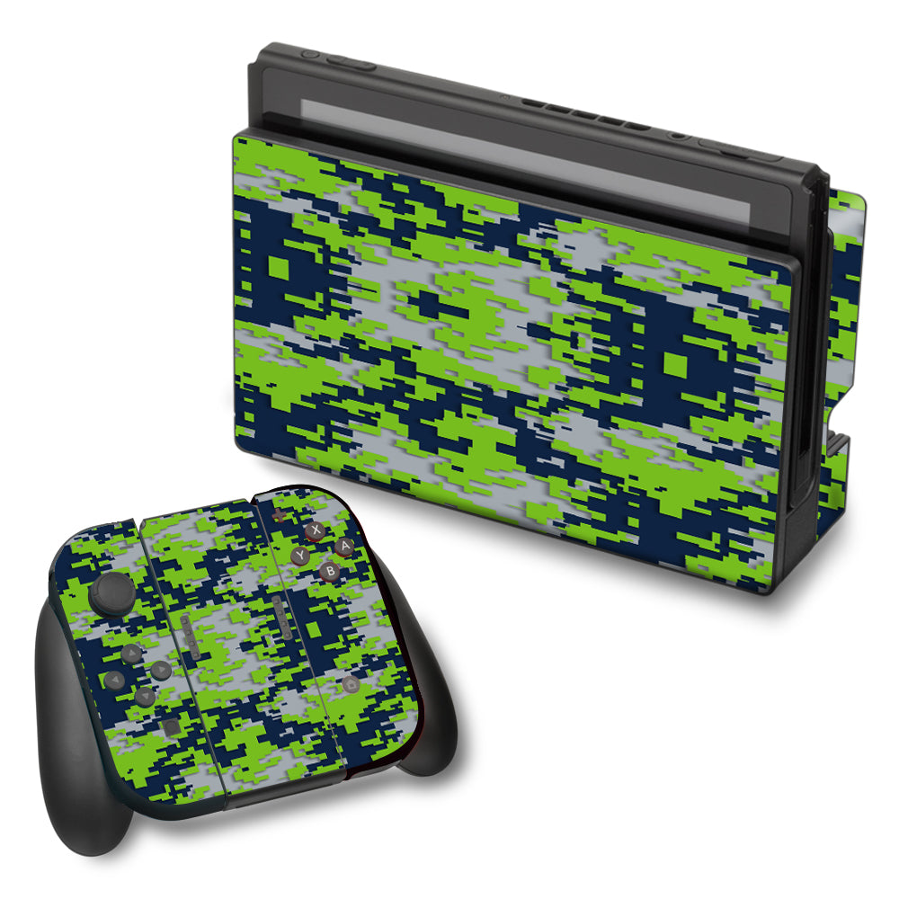  Digi Camo Team Colors Camouflage Light Green Dark Green Nintendo Switch Skin