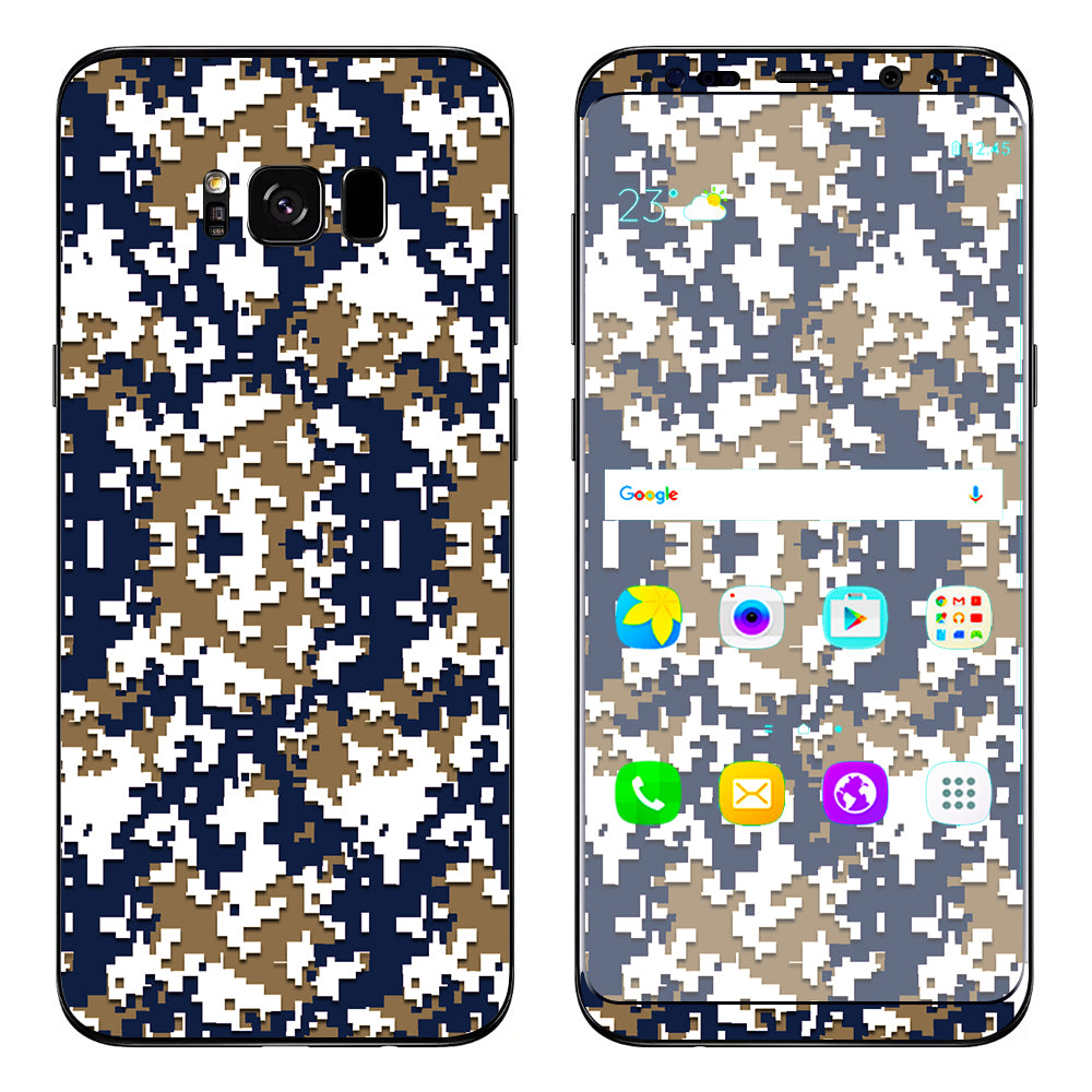  Digi Camo Team Colors Camouflage Gold Blue Samsung Galaxy S8 Skin