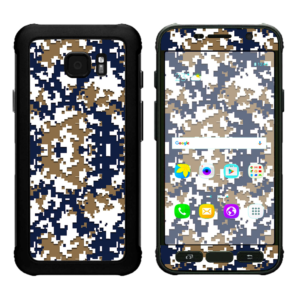  Digi Camo Team Colors Camouflage Gold Blue Samsung Galaxy S7 Active Skin