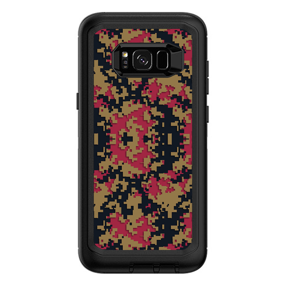  Digi Camo Team Colors Camouflage Gold Red Blue Otterbox Defender Samsung Galaxy S8 Plus Skin