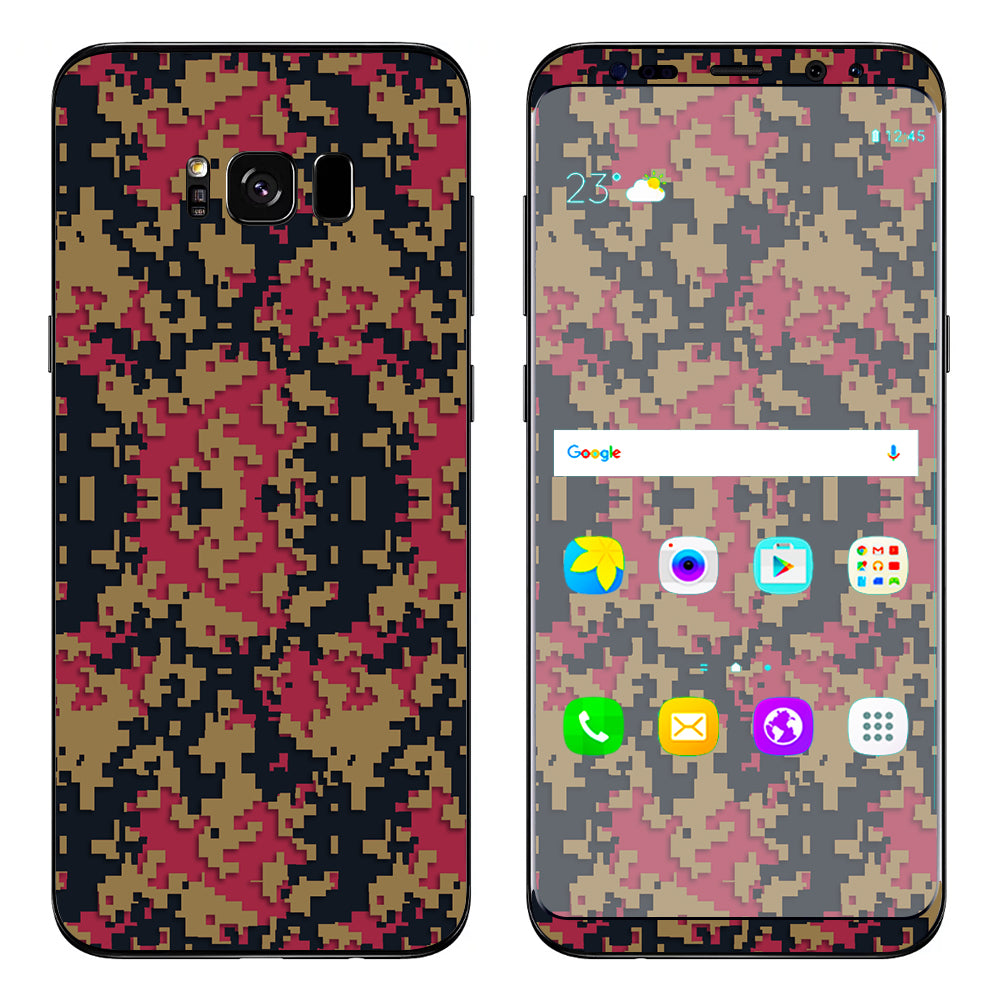  Digi Camo Team Colors Camouflage Gold Red Blue Samsung Galaxy S8 Skin
