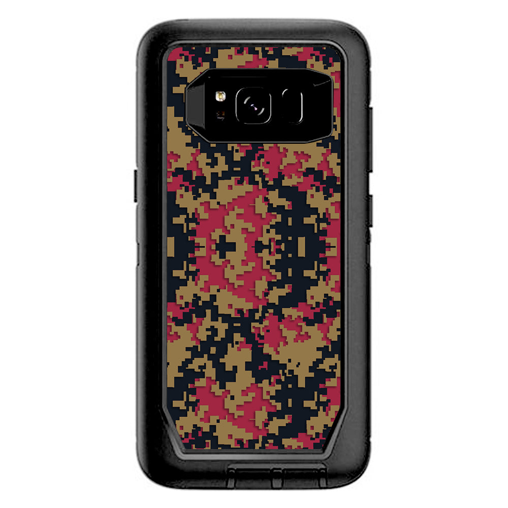  Digi Camo Team Colors Camouflage Gold Red Blue Otterbox Defender Samsung Galaxy S8 Skin
