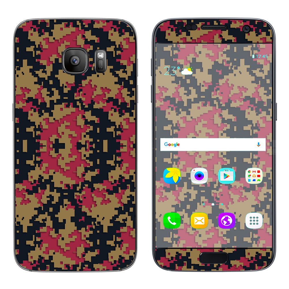  Digi Camo Team Colors Camouflage Gold Red Blue Samsung Galaxy S7 Skin