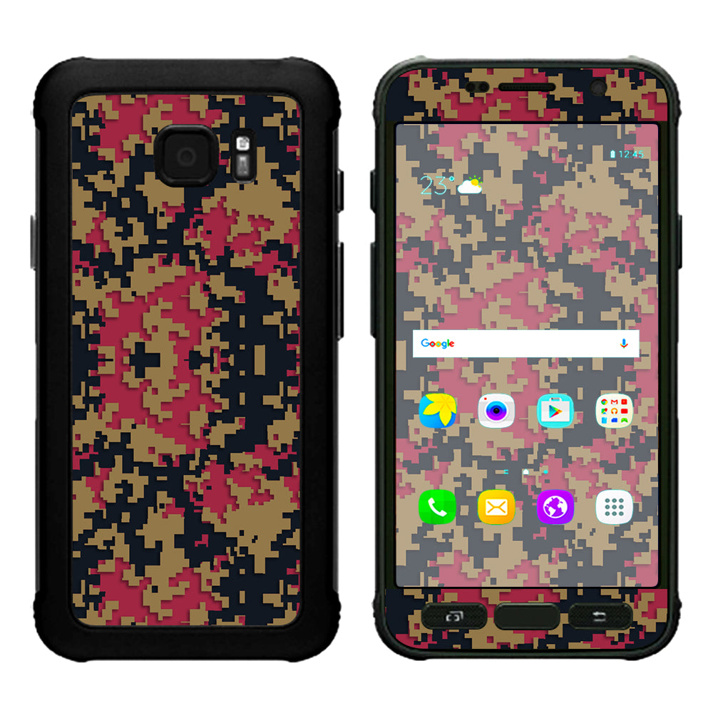  Digi Camo Team Colors Camouflage Gold Red Blue Samsung Galaxy S7 Active Skin