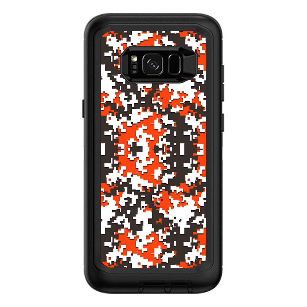  Digi Camo Team Colors Camouflage Orange Brown Otterbox Defender Samsung Galaxy S8 Plus Skin